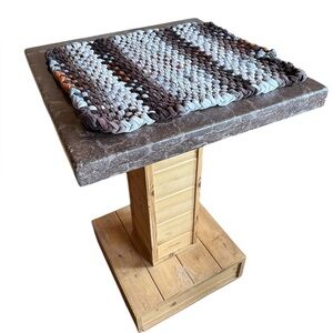Handwoven Loomed Rag Rug Bathroom Kitchen Entry Giant Trivet Rust Loose Weave